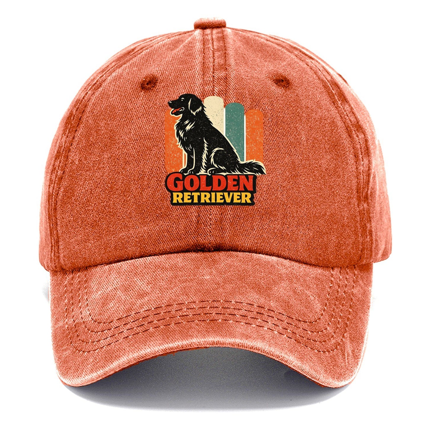Retro Golden Retriever Silhouette Classic Cap – Terracotta Clay