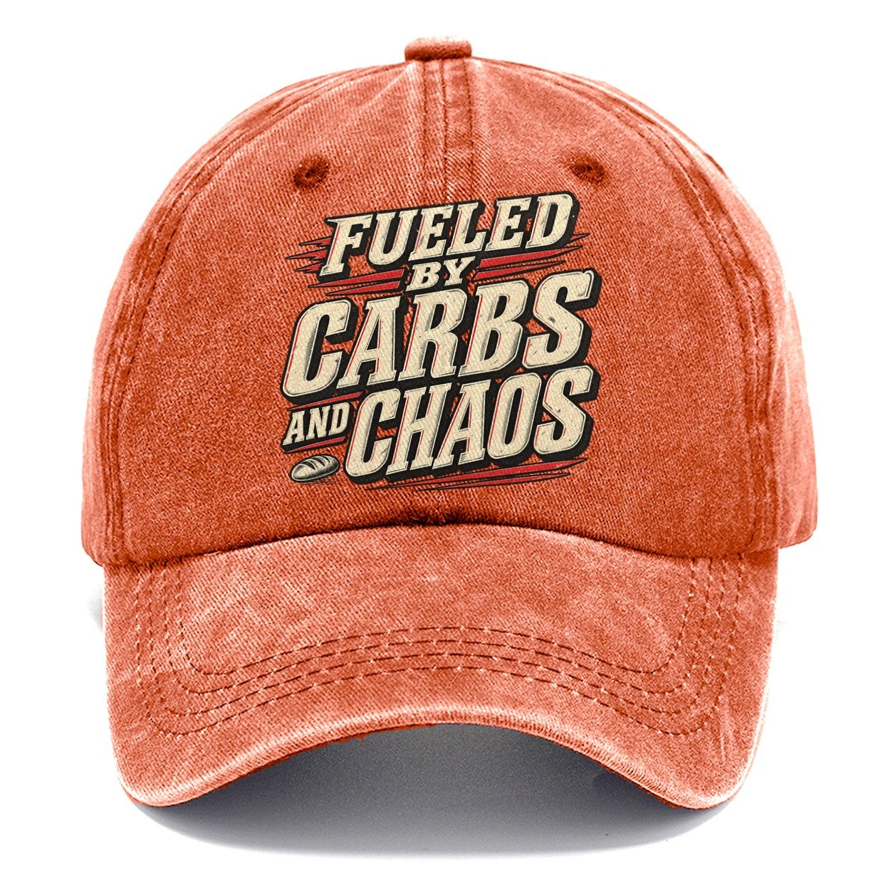 Fueled By Carbs And Chaos American Wit Classic Cap – Terracotta Clay