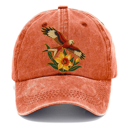 Welsh Daffodil And Red Kite Uk Culture Heritage Classic Cap – Terracotta Clay