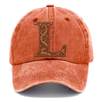 Tooled Leather L Monogram Classic Cap – Terracotta Clay