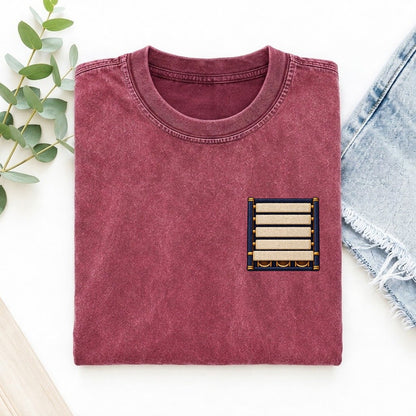 Marimba Rising Bars Left Chest Vintage T-shirt – Raspberry