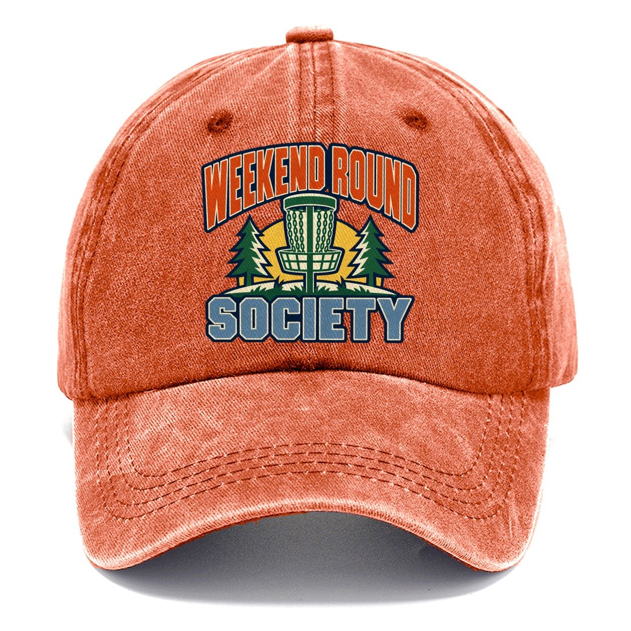 Weekend Round Society Disc Golf Classic Cap – Terracotta Clay
