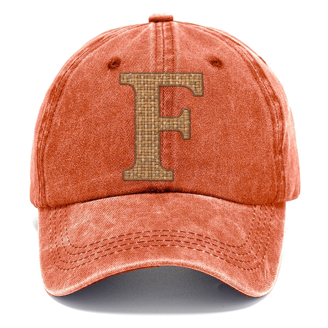 Woven Tweed F Monogram Classic Cap – Terracotta Clay