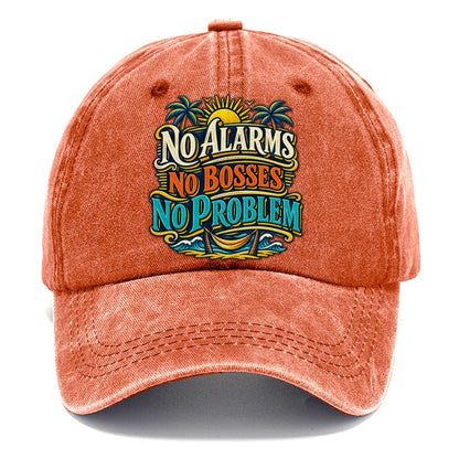 No Alarms No Bosses No Problem Retired Living Classic Cap – Terracotta Clay