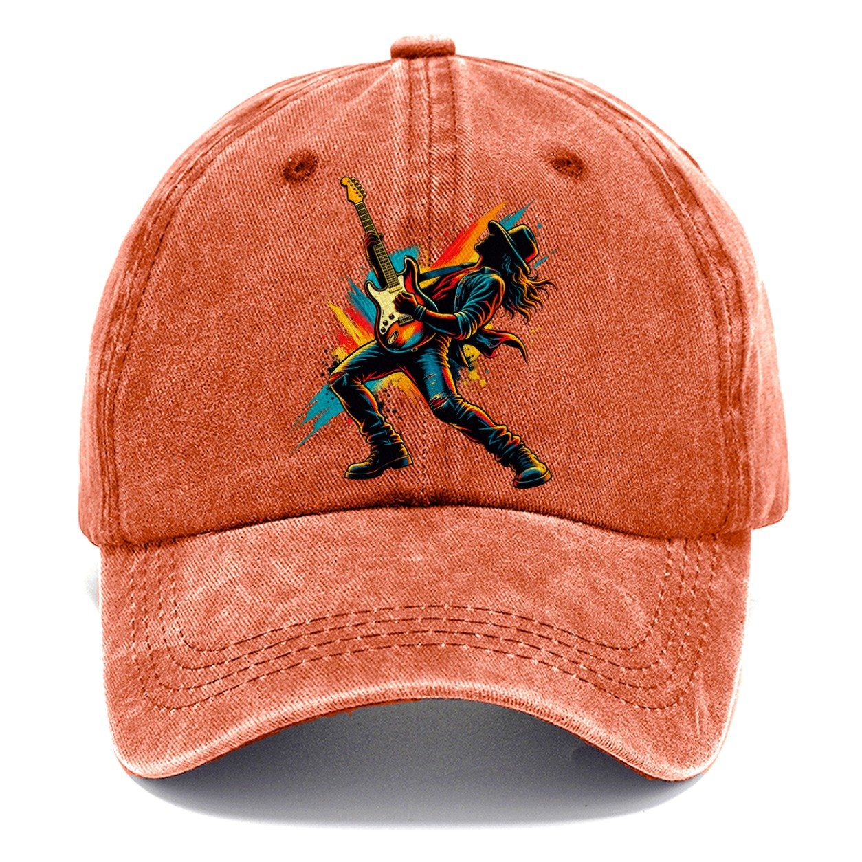 Electric Guitar Icon Music Instruments Classic Cap – Terracotta Clay