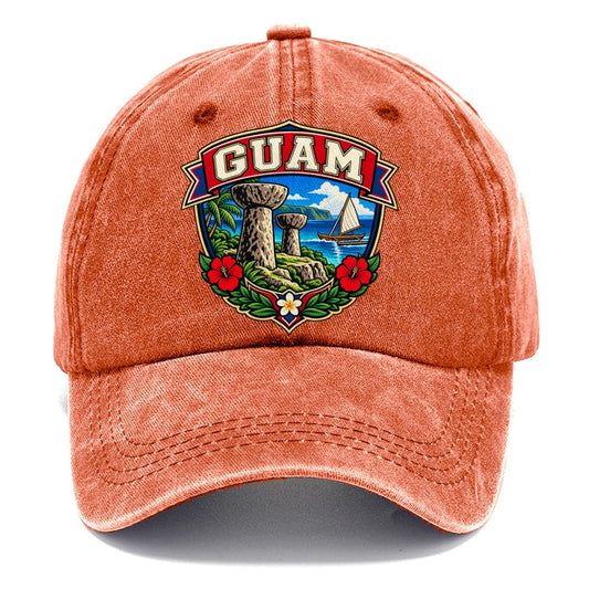 Guam Retro Badge Country Logos Classic Cap – Terracotta Clay