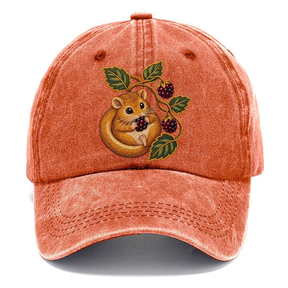 British Hedgerow Dormouse And Blackberries Uk Culture Heritage Classic Cap – Terracotta Clay