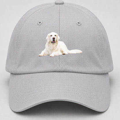 White English Cream Golden Retrievers Baseball Cap – Light Gray