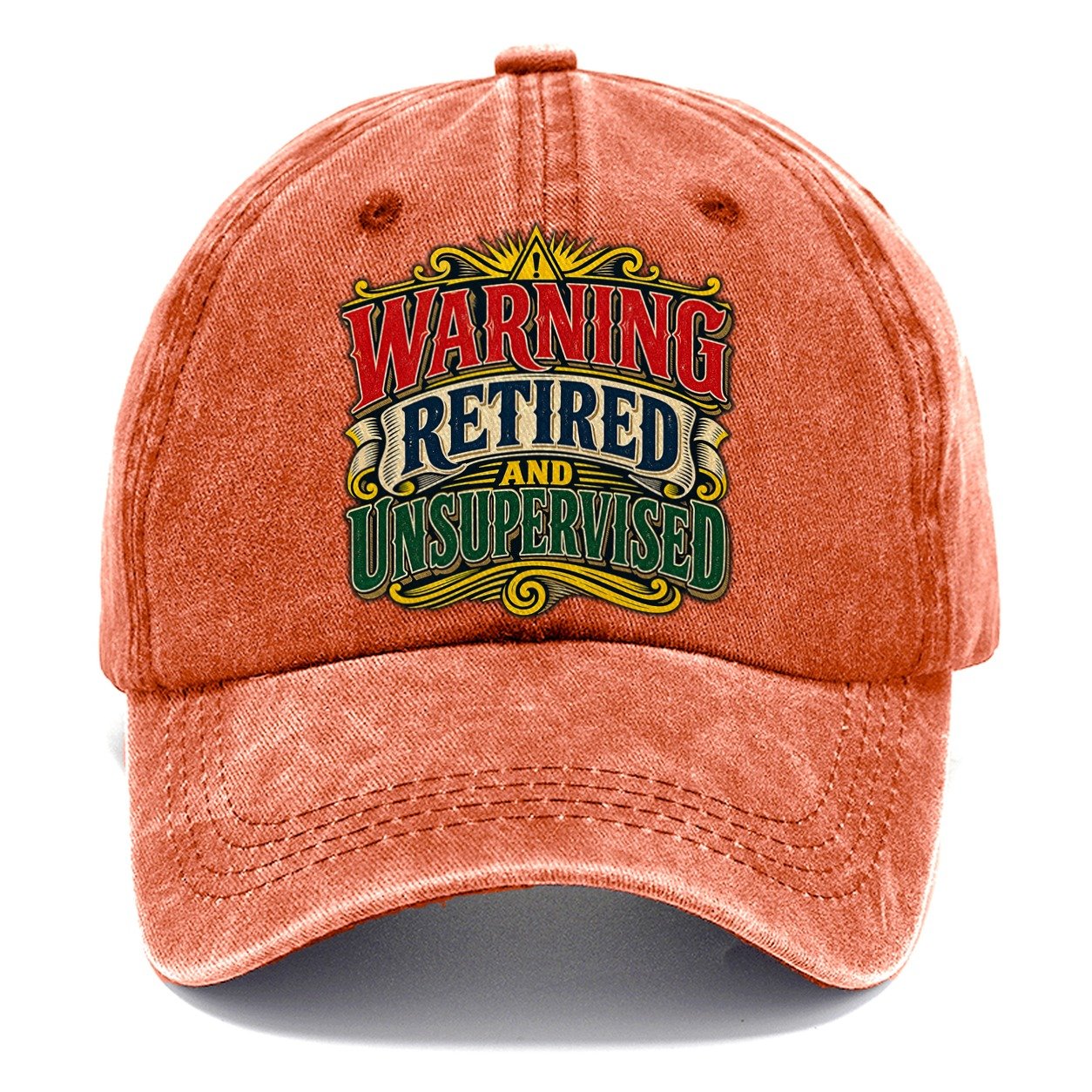 Warning Retired And Unsupervised Retired Living Classic Cap – Terracotta Clay