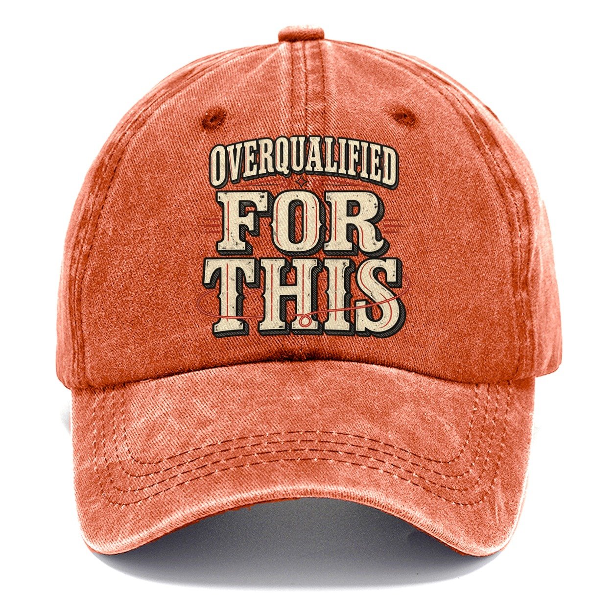 Overqualified For This American Wit Classic Cap – Terracotta Clay