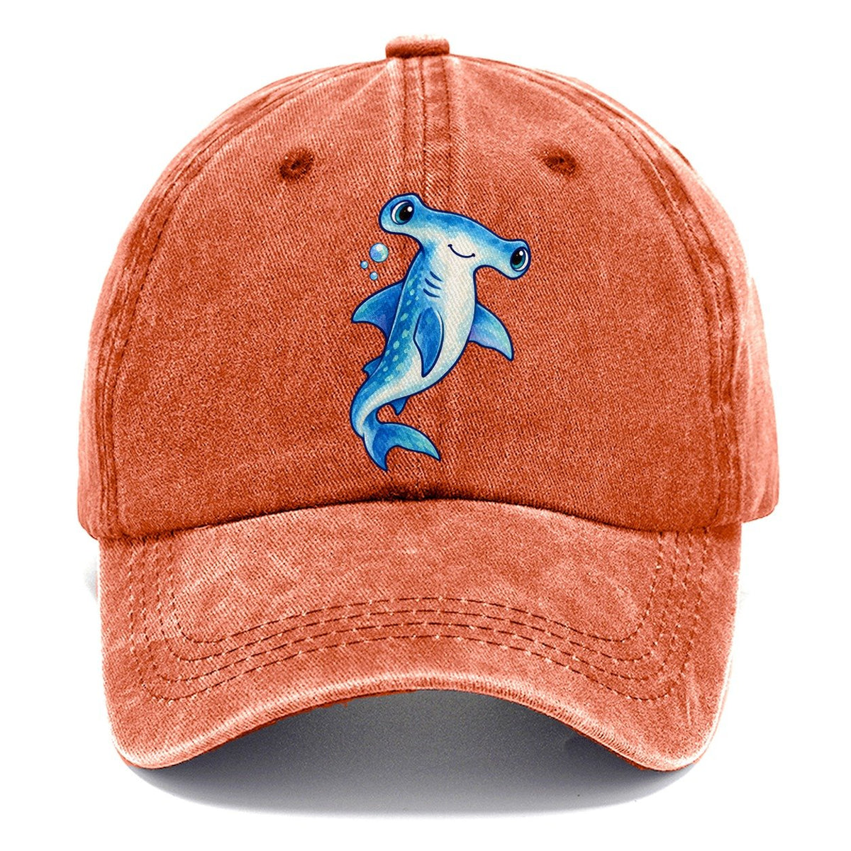 Hammerhead Shark Upward Swim Sea Sprite Classic Cap – Terracotta Clay