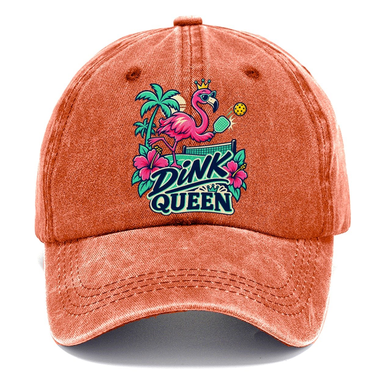 Flamingo Dink Queen Pickleball Life Classic Cap – Terracotta Clay