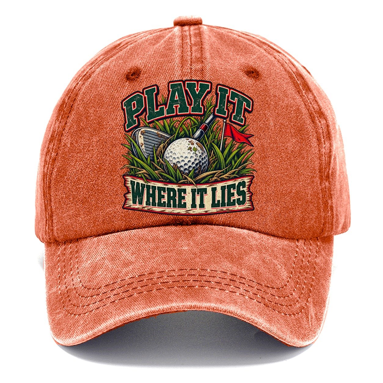 Play It Where It Lies Golf Life Classic Cap – Terracotta Clay