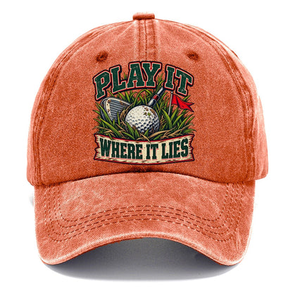 Play It Where It Lies Golf Life Classic Cap – Terracotta Clay