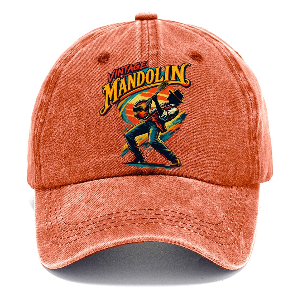 Vintage Mandolin Music Instruments Classic Cap – Terracotta Clay