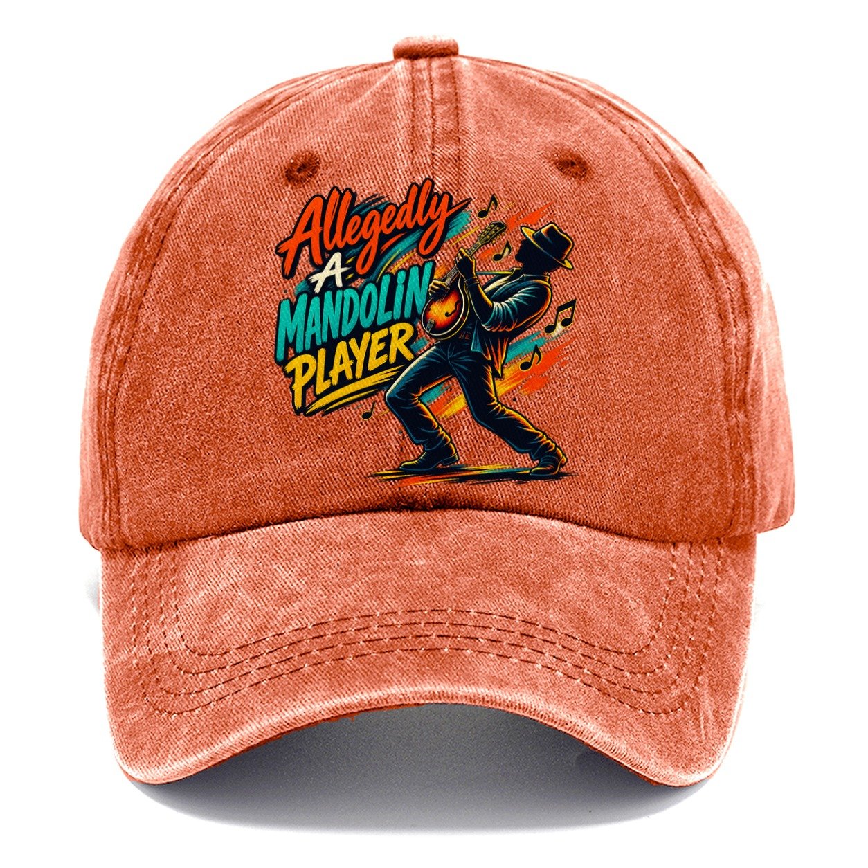 Allegedly A Mandolin Player Music Instruments Classic Cap – Terracotta Clay
