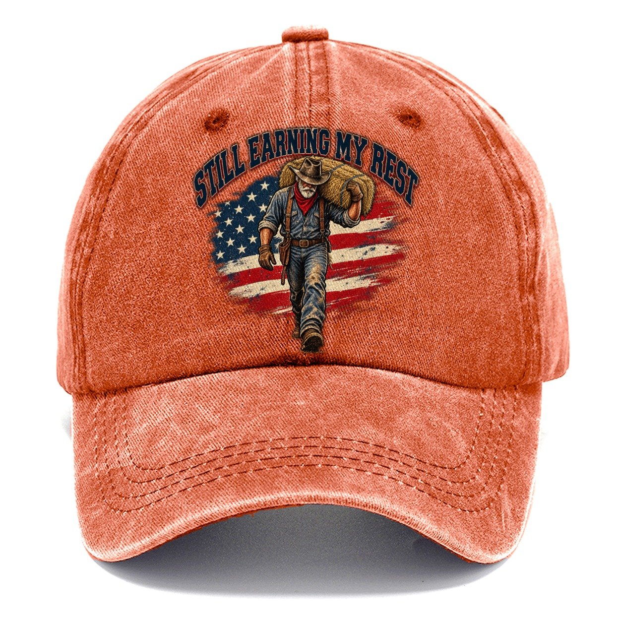 Still Earning My Rest Old Man Strong Classic Cap – Terracotta Clay