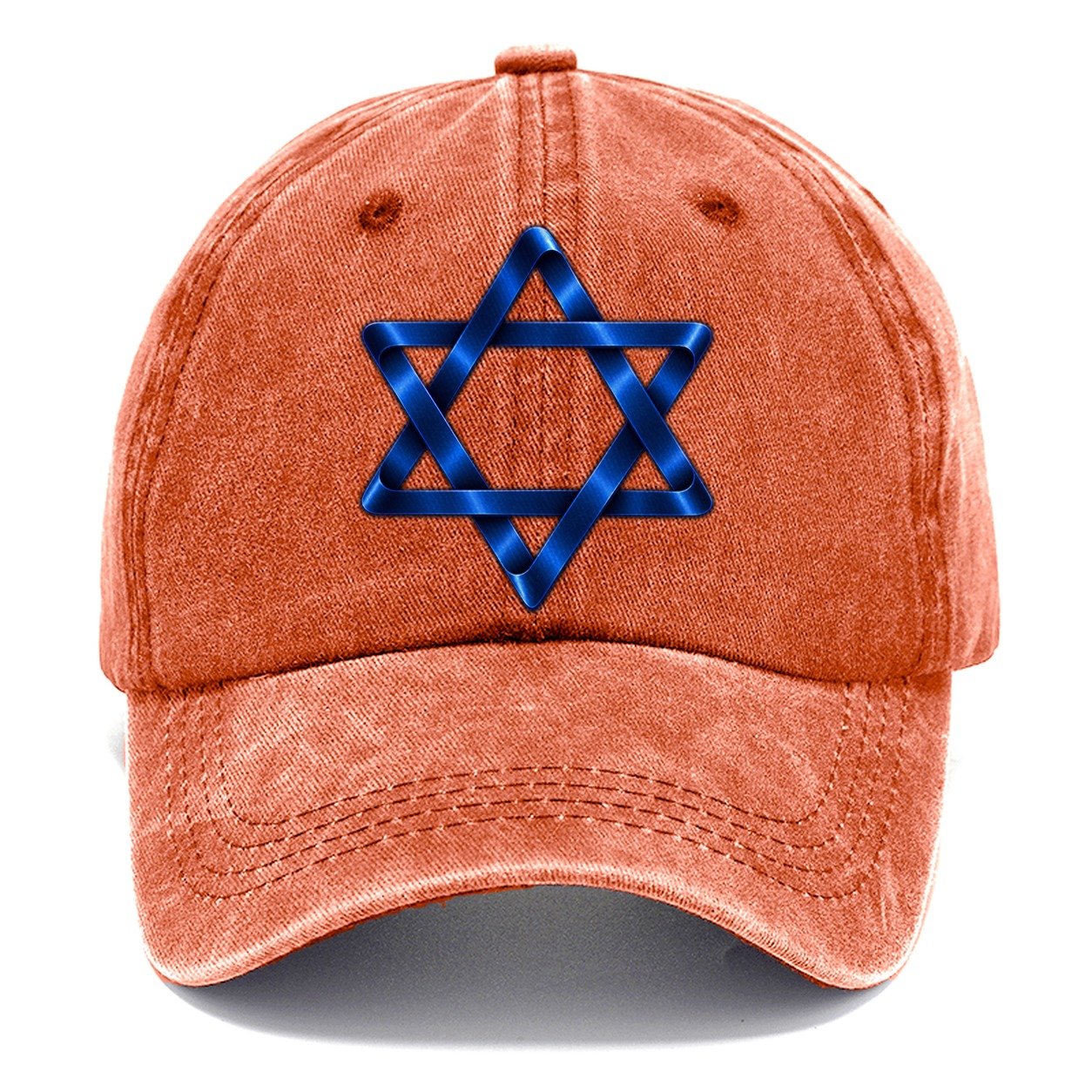 Star Of David Single Line Judaism Heritage Classic Cap – Terracotta Clay