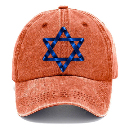 Star Of David Single Line Judaism Heritage Classic Cap – Terracotta Clay