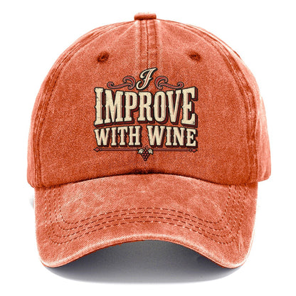 I Improve With Wine American Wit Classic Cap – Terracotta Clay
