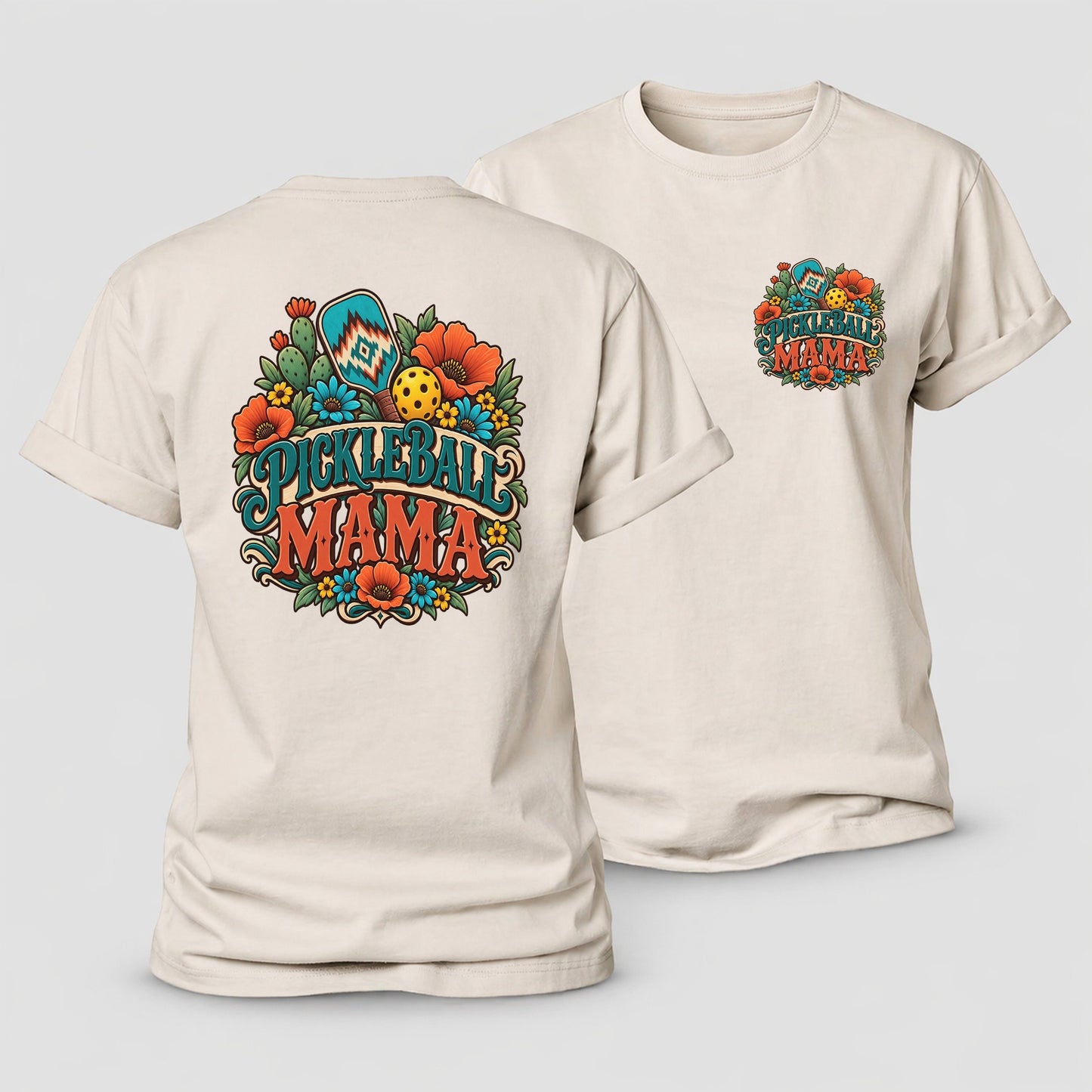 Pickleball Mama Pickleball Life Women's Cotton T-Shirt – Sand