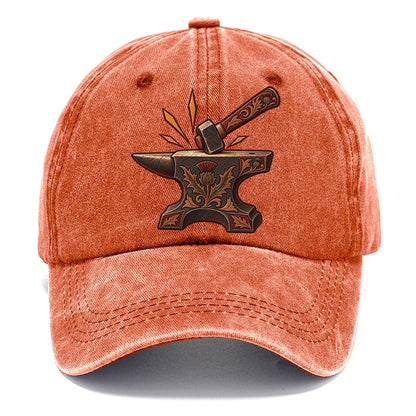 Village Blacksmith Anvil And Hammer Uk Culture Heritage Classic Cap – Terracotta Clay