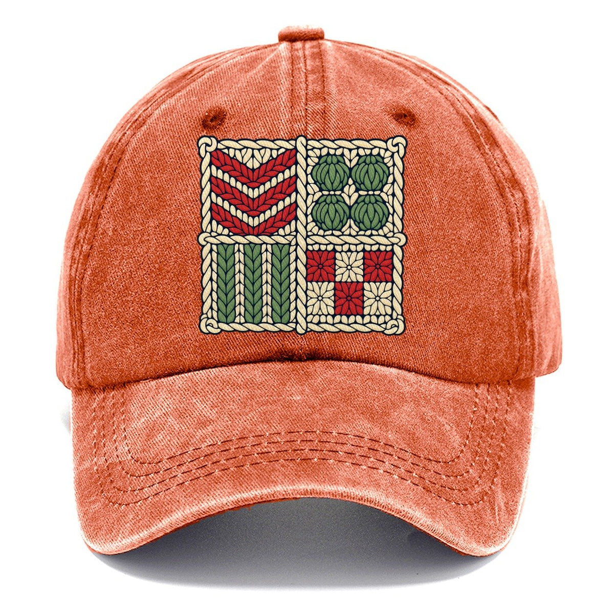 Textured Stitch Sampler Yarn Crafts Classic Cap – Terracotta Clay