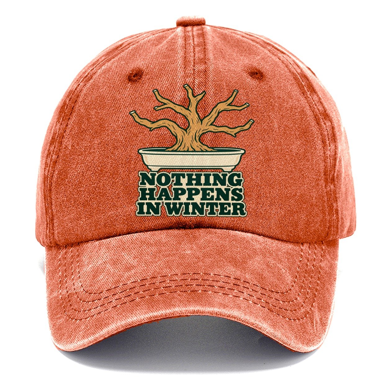 Nothing Happens In Winter Bonsai Classic Cap – Terracotta Clay