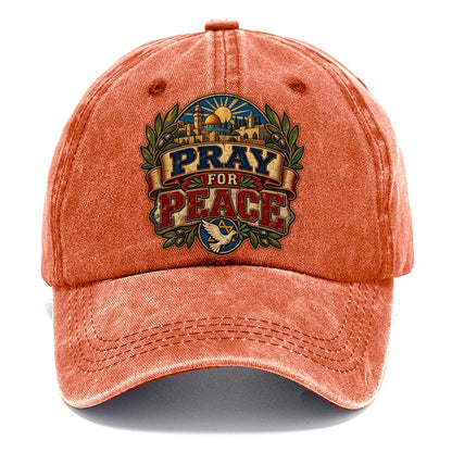 Pray For Peace Lettering Jerusalem Classic Cap – Terracotta Clay