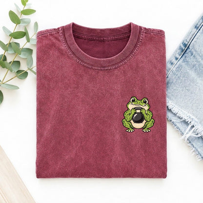Kettlebell Frog Left Chest Vintage T-shirt – Raspberry