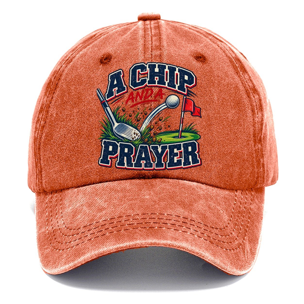 A Chip And A Prayer Golf Life Classic Cap – Terracotta Clay