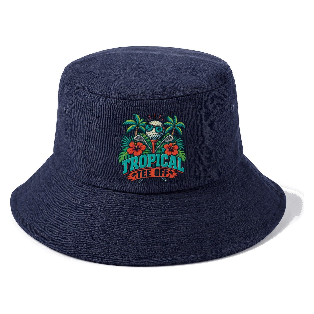 Tropical Tee Off Golf Life Bucket Hat – Twilight Navy