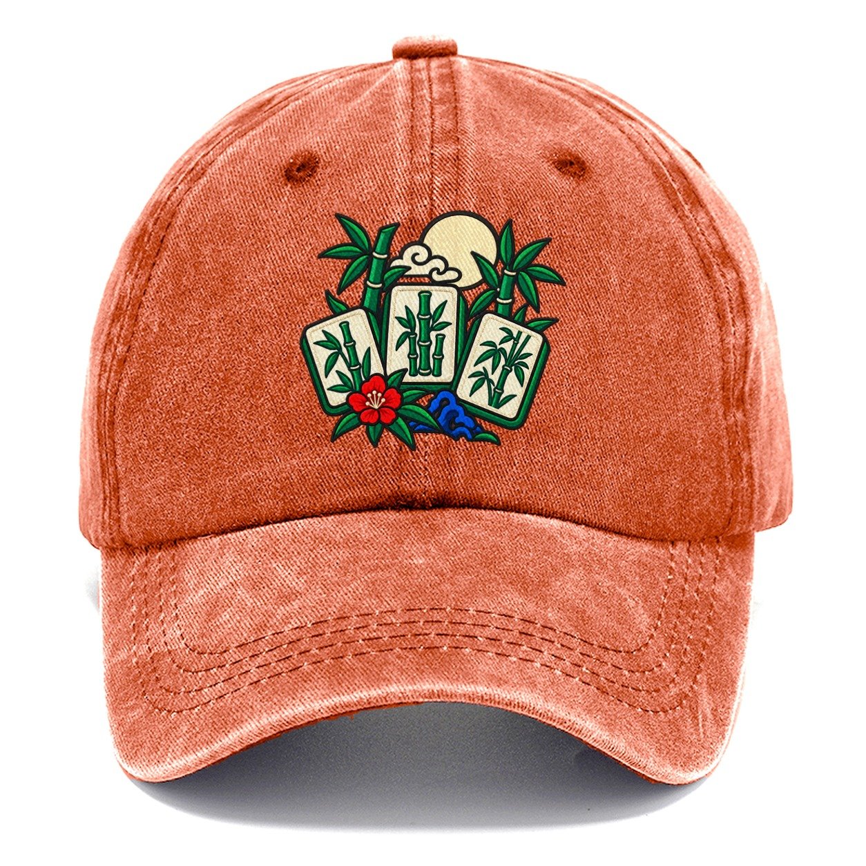 Bamboo Garden Mahjong Game Night Classic Cap – Terracotta Clay