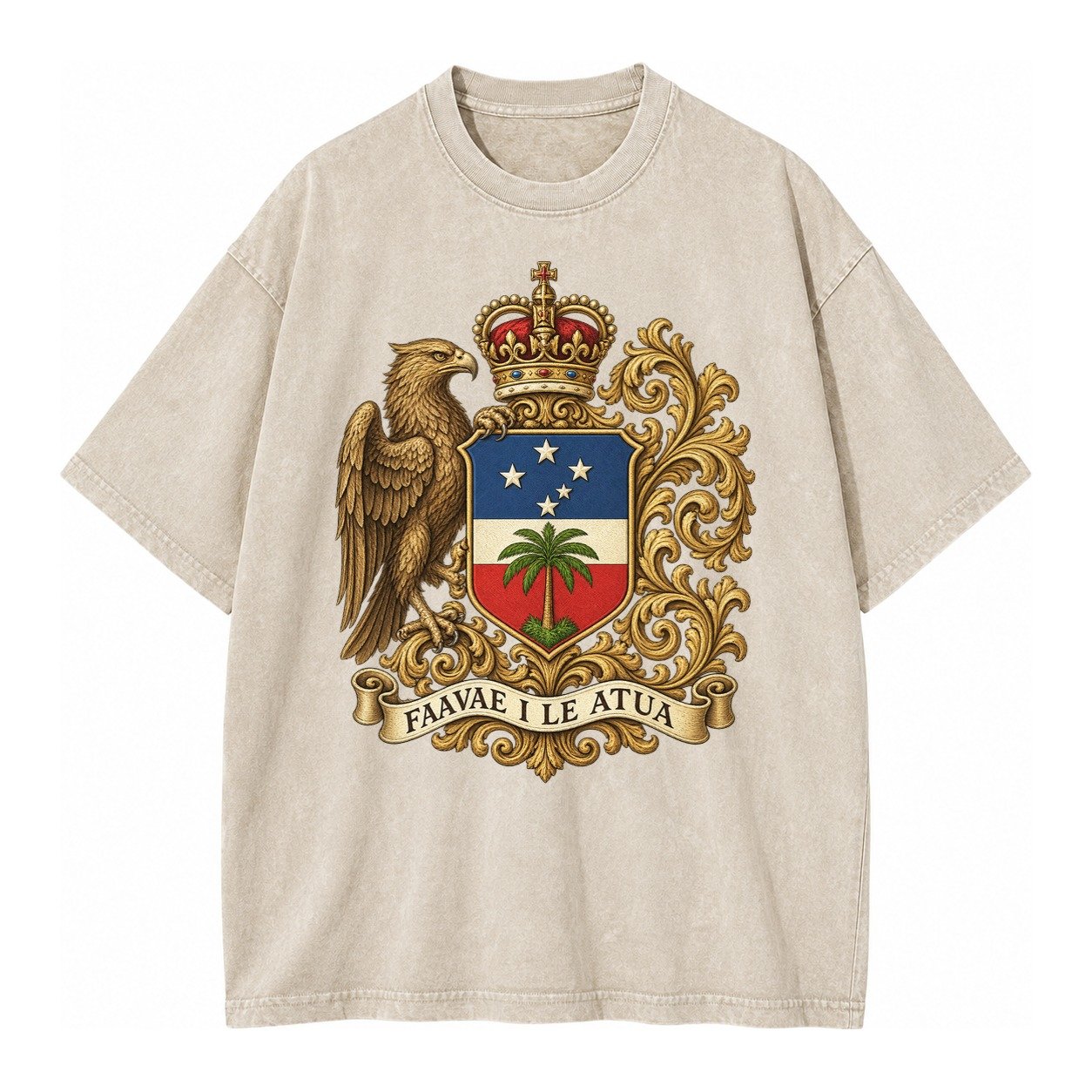 South Africa Springbok Emblem Springbok With Protea Green Go Vintage T-shirt – Off White