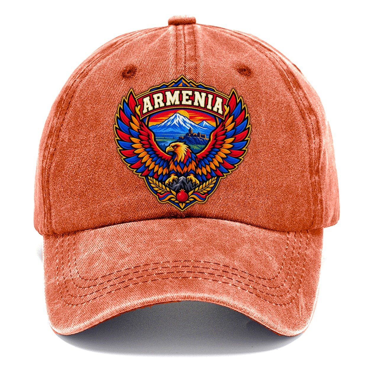 Armenia Retro Badge Country Logos Classic Cap – Terracotta Clay