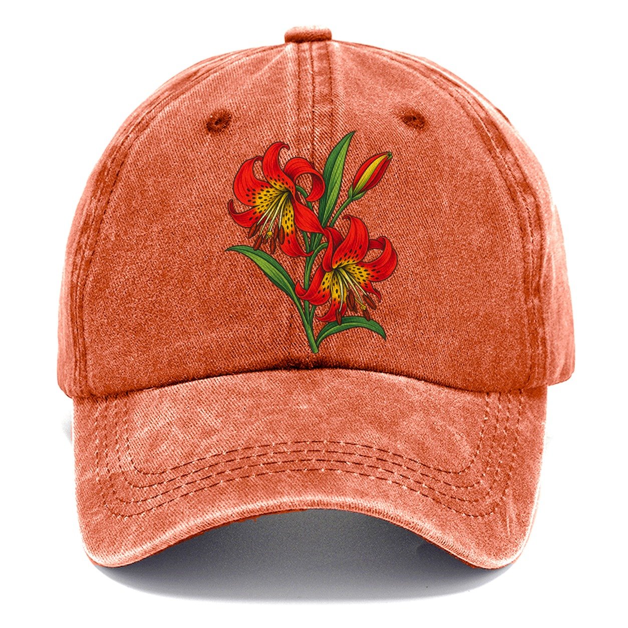 Saskatchewan Western Red Lily Canada Cultural Icons Classic Cap – Terracotta Clay