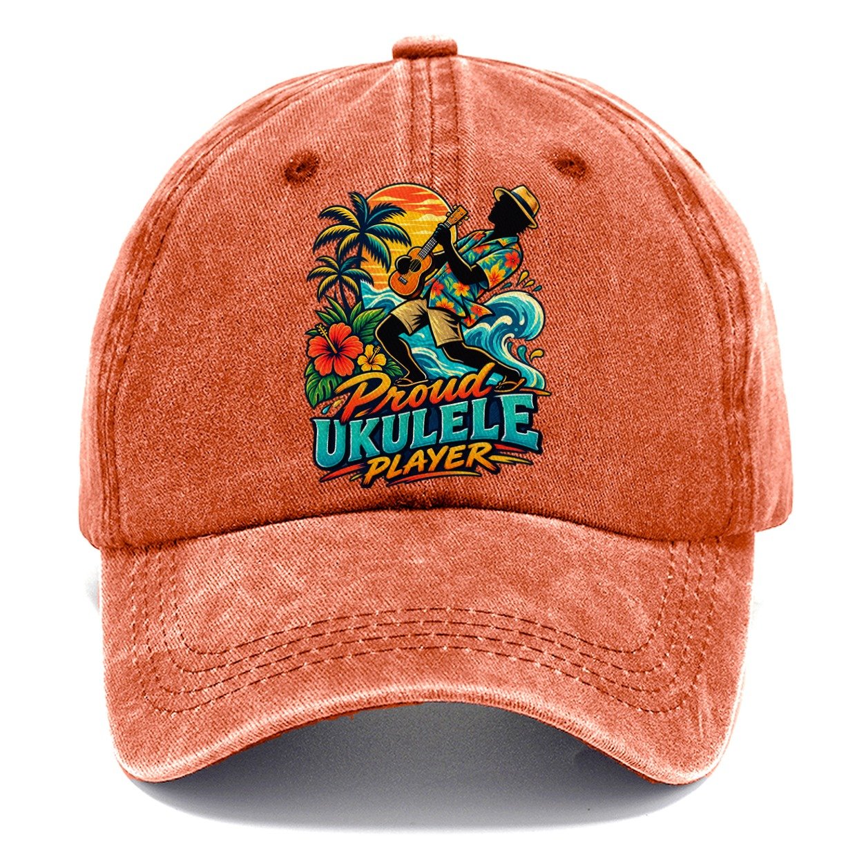 Proud Ukulele Player Music Instruments Classic Cap – Terracotta Clay