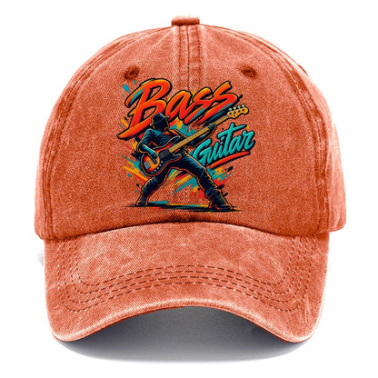 Bass Guitar Wordmark Music Instruments Classic Cap – Terracotta Clay