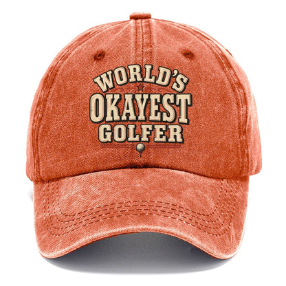 World S Okayest Golfer American Wit Classic Cap – Terracotta Clay