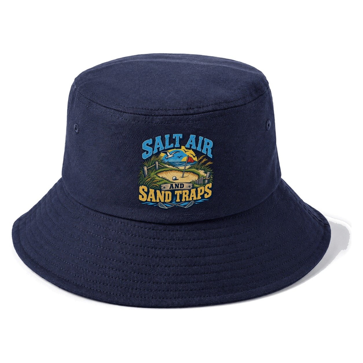 Salt Air And Sand Traps Golf Life Bucket Hat – Twilight Navy