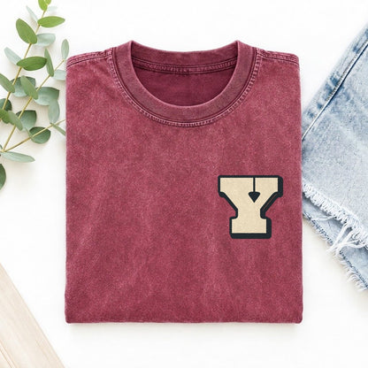 Initial Y Left Chest Vintage T-shirt – Raspberry