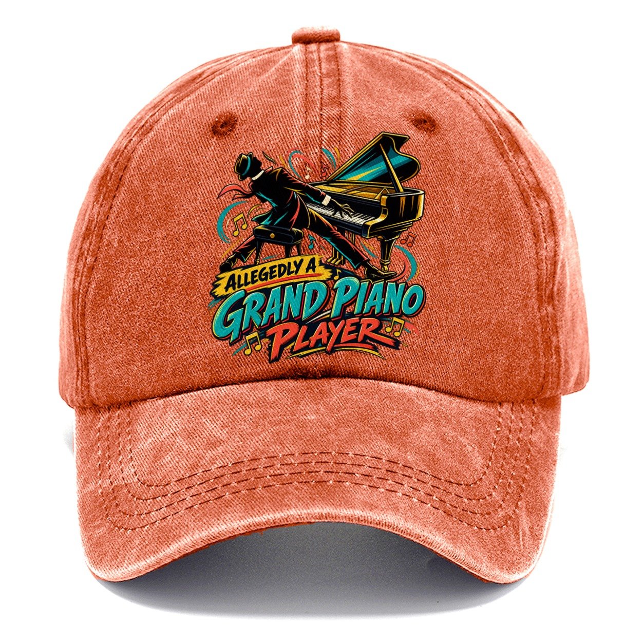 Allegedly A Grand Piano Player Music Instruments Classic Cap – Terracotta Clay