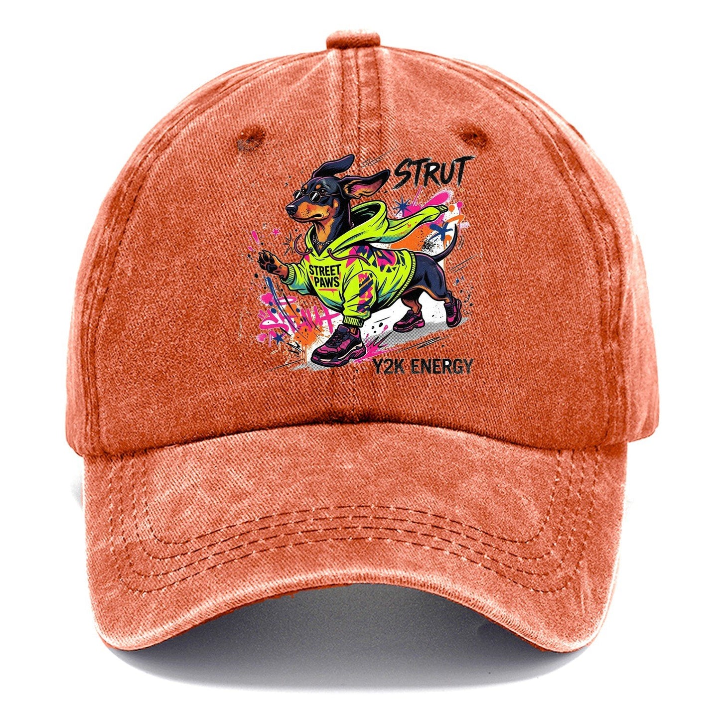 Strut Street Paws Y2K Energy Classic Cap – Terracotta Clay