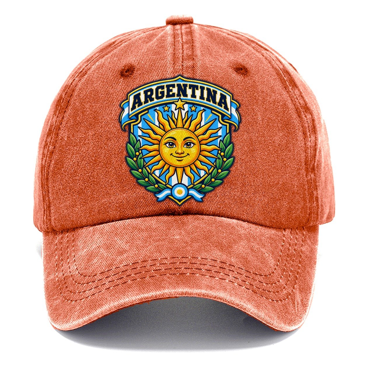Argentina Retro Badge Country Logos Classic Cap – Terracotta Clay