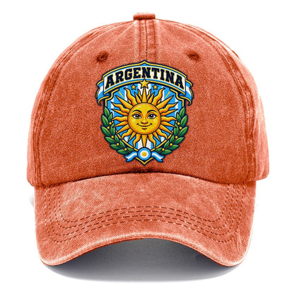 Argentina Retro Badge Country Logos Classic Cap – Terracotta Clay