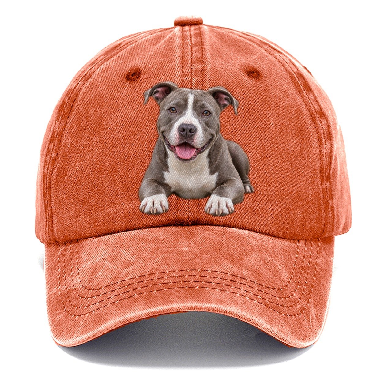 Pit Bull Terrier Lying Down Top Breeds Classic Cap – Terracotta Clay