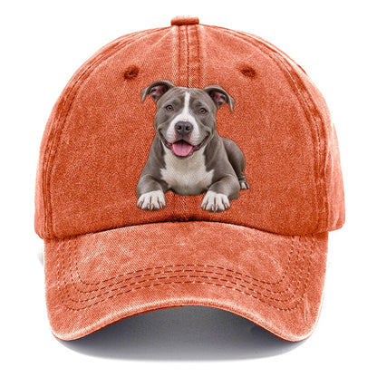 Pit Bull Terrier Lying Down Top Breeds Classic Cap – Terracotta Clay