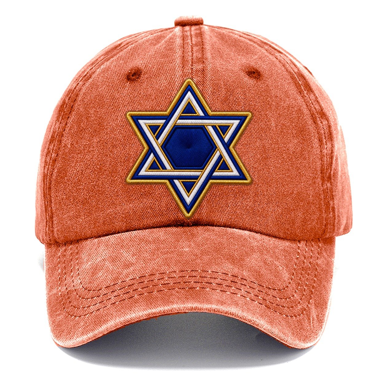 Star Of David Embroidered Patch Judaism Heritage Classic Cap – Terracotta Clay