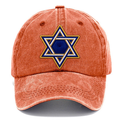 Star Of David Embroidered Patch Judaism Heritage Classic Cap – Terracotta Clay