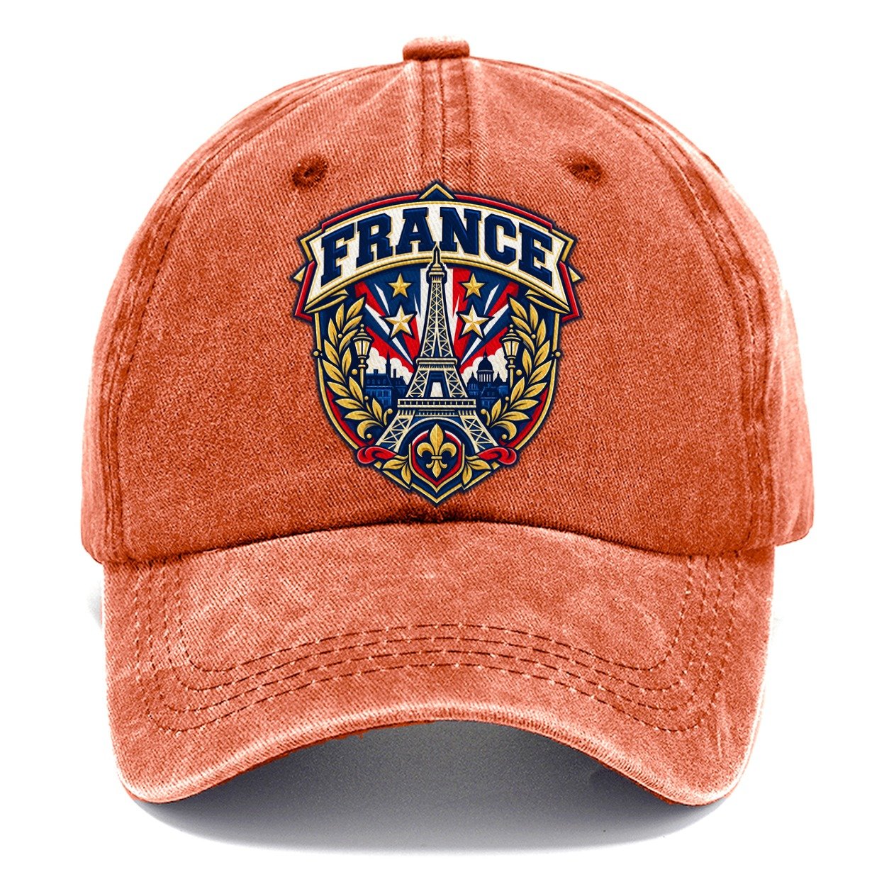 France Retro Badge Country Logos Classic Cap – Terracotta Clay